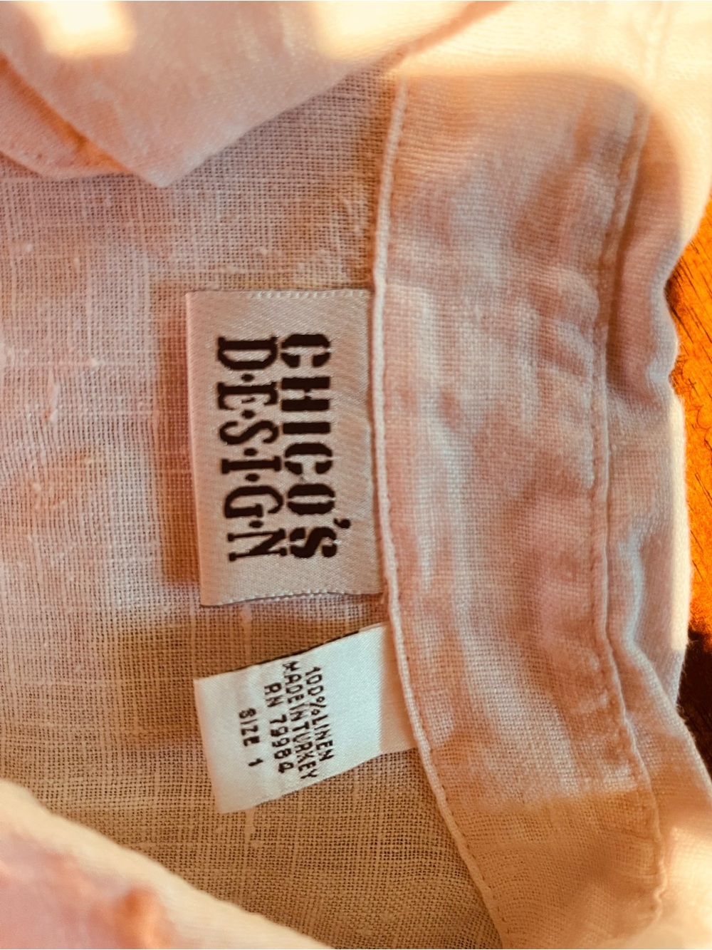 Chico's Pink 100% Linen Button-Front Shirt